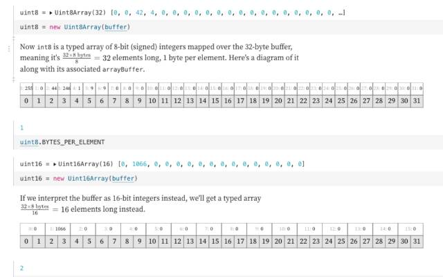 Thumbnail of the Typed Arrays and ArrayBuffers notebook